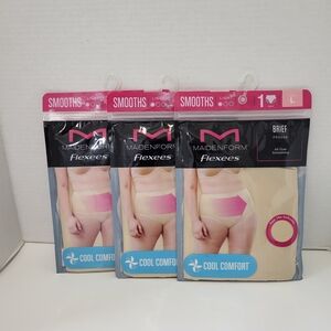Maidenform Flexees Shapewear All Over Smoothing Brief Size L Nude Set Of 3